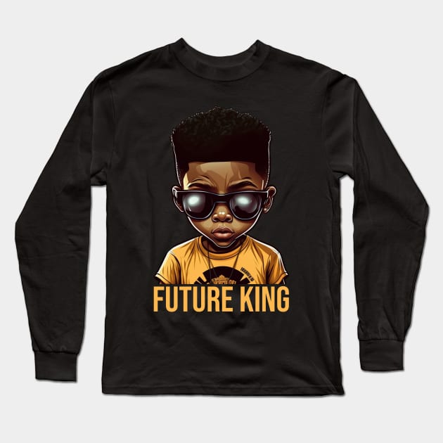 Future King, African American Boy Long Sleeve T-Shirt by UrbanLifeApparel